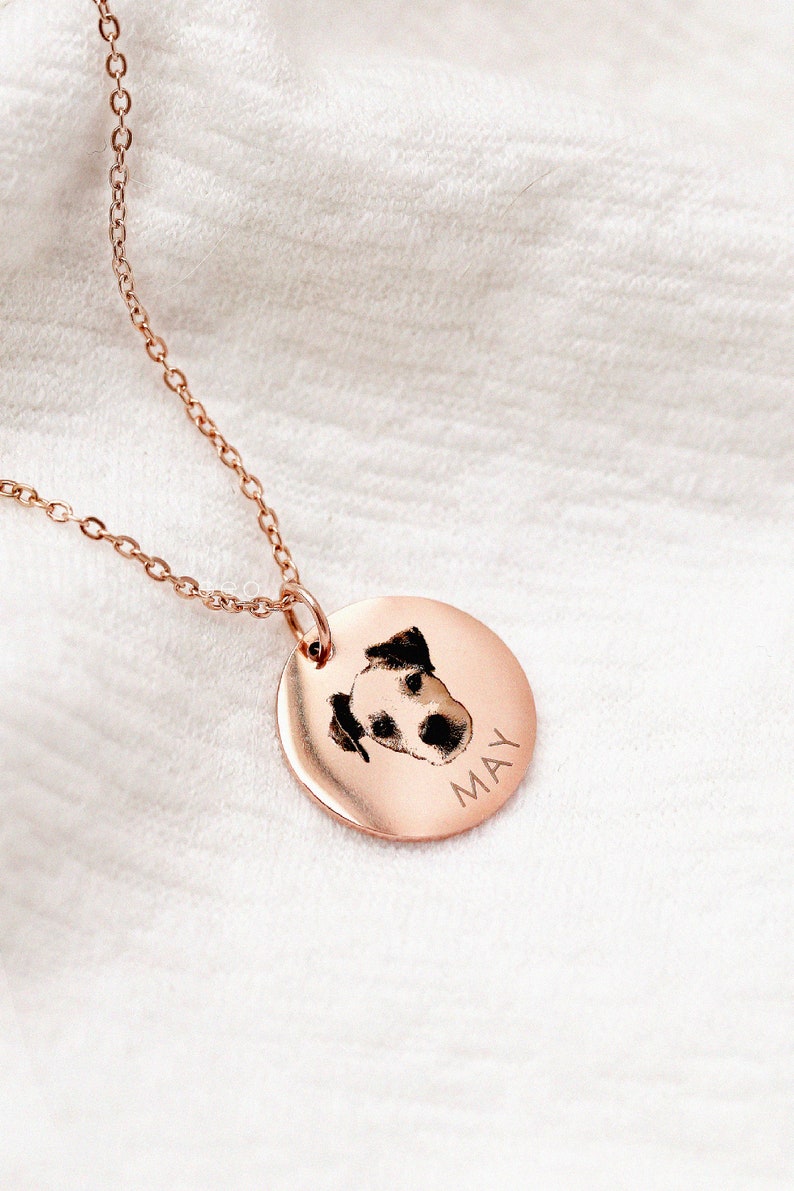 Personalized Pet Portrait Necklace Animal Lovers Pet Loss Gift Etsy