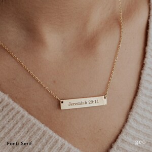 Personalized Bar Necklace Custom Coordinates Necklace Name Necklace Gold Bar Necklace Jewelry Gift Geopersonalized Mothers Day Gifts for Mom image 4