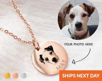 Personalized Dog Dad Gift Pet Portrait Custom Dog Necklace Pet Parent Pet Lover Dog Name Jewelry Dog Charm Necklace Cat Mom Pendant Necklace