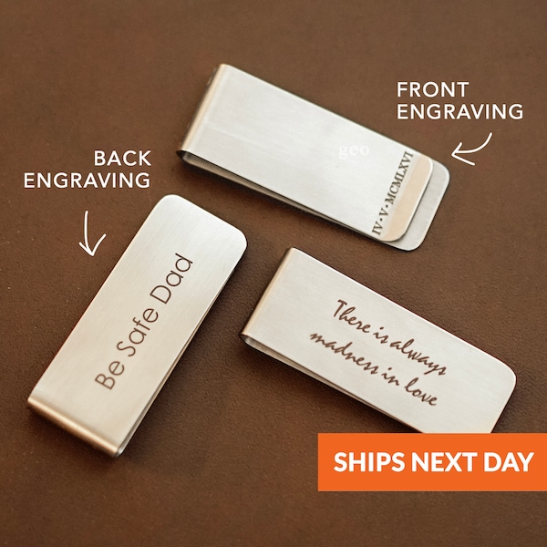 Clip para billetes personalizado grabado Regalo para el Día del Padre Regalo para papá Clip de metal personalizado grabado Regalo personalizado Día de la Madre