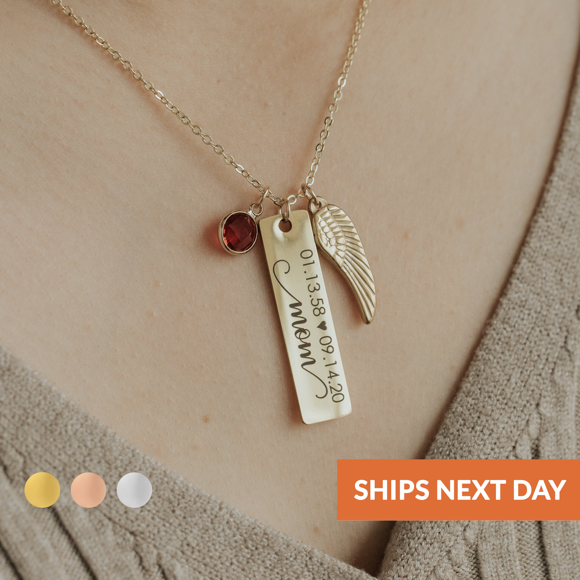 Meaningful Flower and Message Personalised Memorial Necklace | Bloom  Boutique