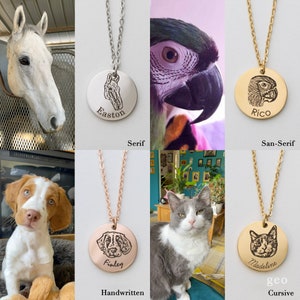 Ready to Ship Custom Pet Portrait Necklace Personalized Gifts For Mom For Women Best Friend Dog Mom Cat Mom Pet Necklace Handmade Jewelry image 3