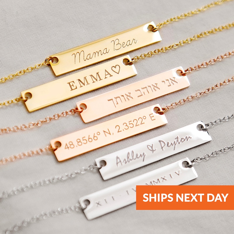 Name Plate Necklace - Etsy