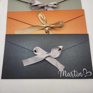 Luxury Personalised money envelope, gift envelope, voucher tickets 22 x 10.8cm