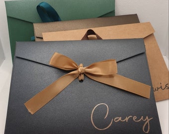 Luxury Personalised Gift envelope with gemstone name, voucher 17.5 x 12.4cm