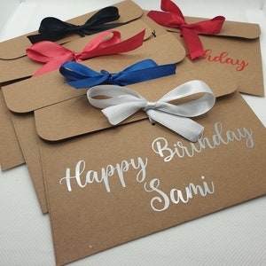 Personalised Happy Birthday Envelope with personalised name
