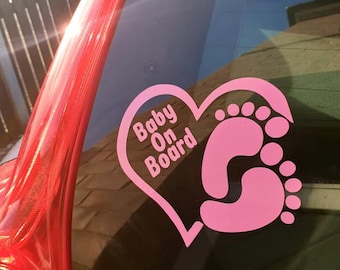 Baby On Board car vinyl decal 12.5 x 17cm tailgate window sticker