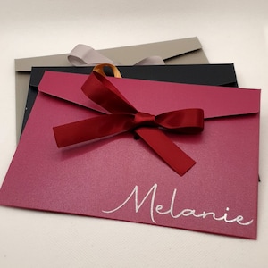 Luxury Personalised Gift envelope with gemstone name, voucher 17.5 x 12.4cm image 6