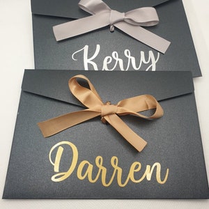 Personalised Gift envelope with ribbon, voucher pouch, money wallet 17.5 x 12.4cm Luxury