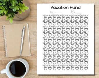Vacation Fund Savings Tracker, Digital Tracker, Savings Printable Tracker, Weekly Savings, Savings Fund, Vacation Tracker, Savings Challenge