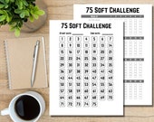75 Soft Challenge Tracker, 75 Soft Challenge, 75 Day Challenge Printable, Fitness Journal, Self Improvement, Weight loss Journey Health Goal