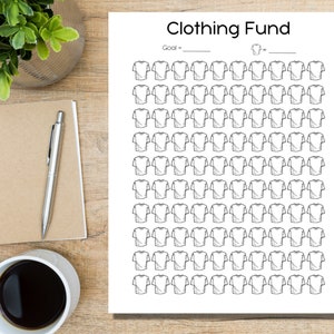 Clothing Fund Savings Tracker, Digital Tracker, Savings Printable Tracker, Savings Fund, Clothing Savings Tracker, Savings Challenge