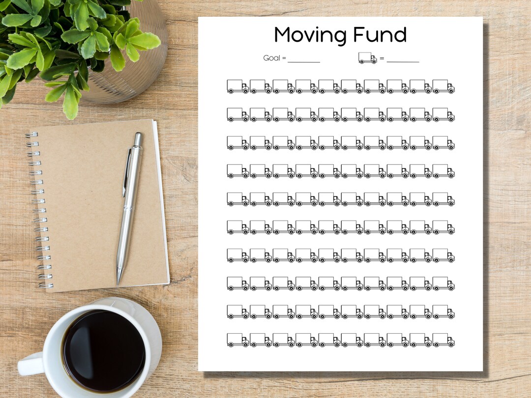 Moving Fund Savings Tracker, Digital Tracker, Savings Printable Tracker