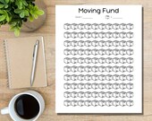 Moving Fund Savings Tracker, Digital Tracker, Savings Printable Tracker, Savings Fund, Moving Out Tracker, Savings Challenge