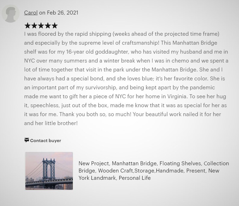 Manhattan Bridge Shelf Floating Shelves NYC Сollection Etsy