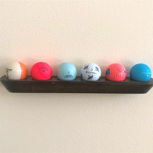 Handmade Golf Ball Display Shelf: Wooden Floating Shelf Decor