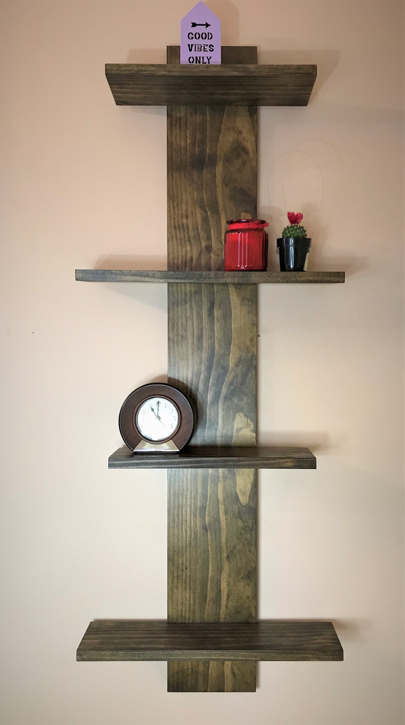 Vertical Wood Floating Shelf for BathroomPhoto ShelvesPlant Etsy