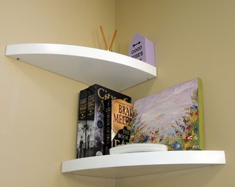 Corner Floating Shelf: Radius Triangle, Color Decor, Home Office Organizer