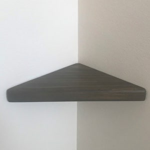 Espresso Wood Corner Floating Shelf: 7&#39;&#39; Wall Edge