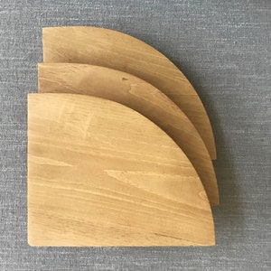 Golden,All-round Triangle Corner Shelf with radius, Speaker Round Wooden Floating Shelves, Home Decor, Office Decor, Design, Present for Mom