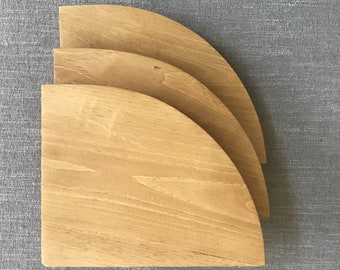 Golden Oak Triangle Corner Shelf: Radius Wooden Floating Shelves, AmazingNextDoor
