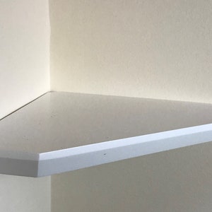 Pentagonal Corner Shelf: Rustic Hardwood Floating Shelf