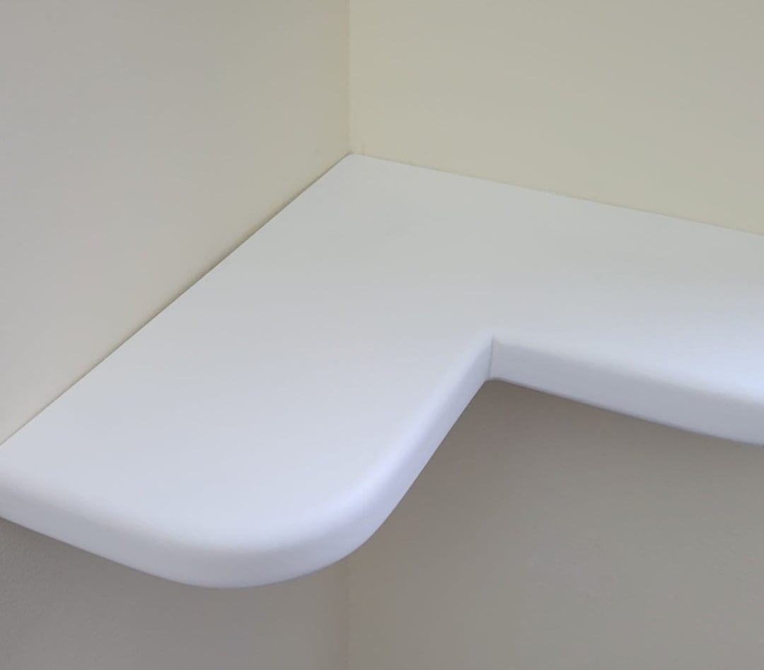 Corner Shelf Rounded Edge, Heart Wooden Shelves, Greenhouse, White