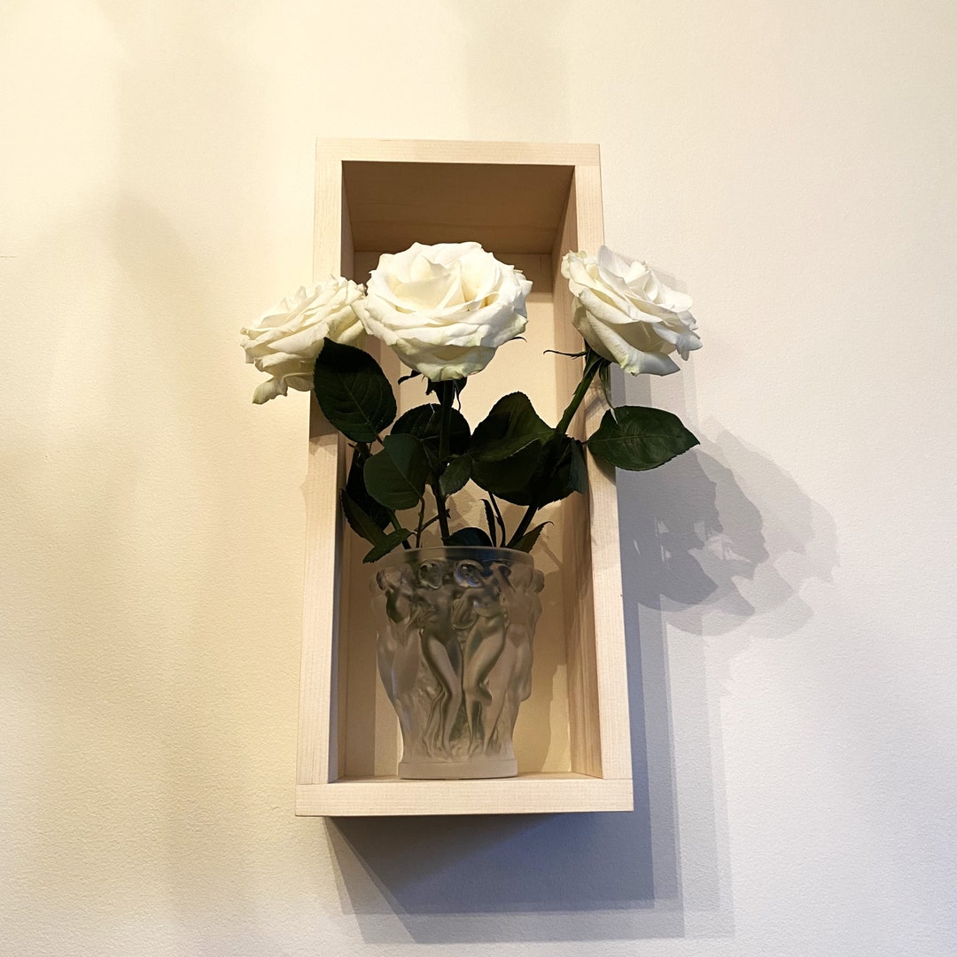 Wood Floating Rectangle Shelf, Hardwood Modern Rustic Shelf, Bathroom ...