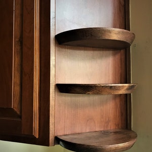 Schwebendes Regal in der Ecke: Halbkreis Radius Holz Wand Organisator, AmazingNextDoor