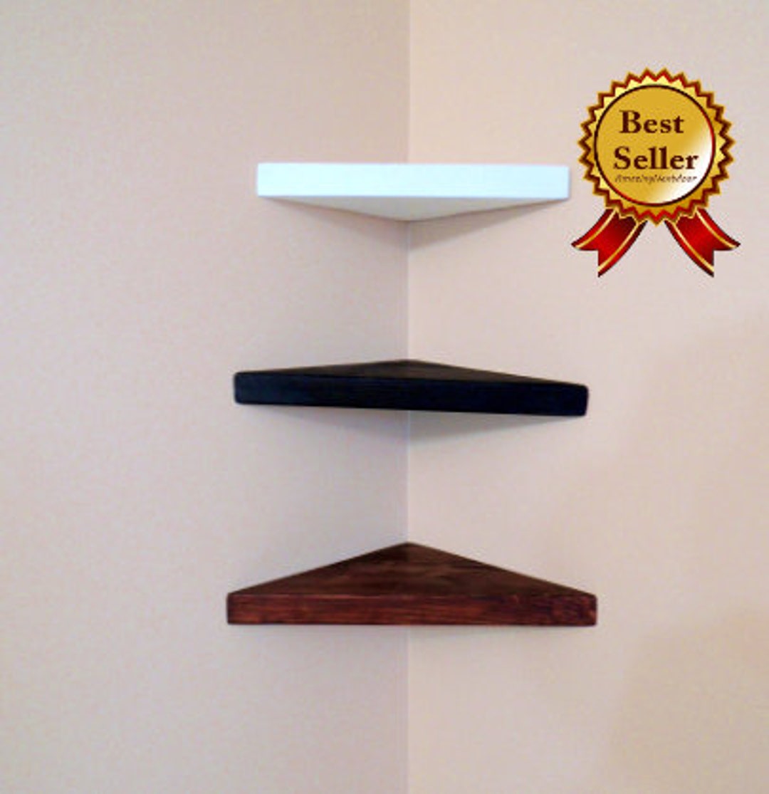 Corner Wood Floating Shelf, Baby Monitor, Shelves for Security Camera