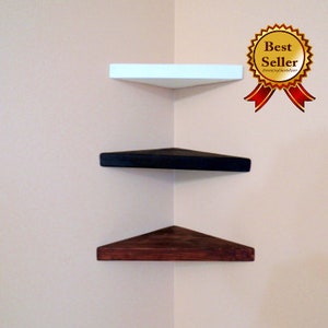 Corner Wood Floating Shelf, Baby  Monitor,  Shelves  For Security Camera, Corner Nightstands, Kitchen Shelf, Hanging  Speaker Computer Table