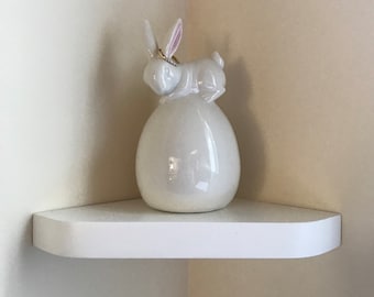 Estante flotante de esquina rústico: organizador de madera de instalación rápida