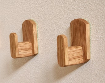 Oak Small Self-Adhesive hooks, Decorative Wall Coat Rack Hangers, Wooden Hook for Hallway Storage, Wall Hook Without Drilling, Wardrobe hook