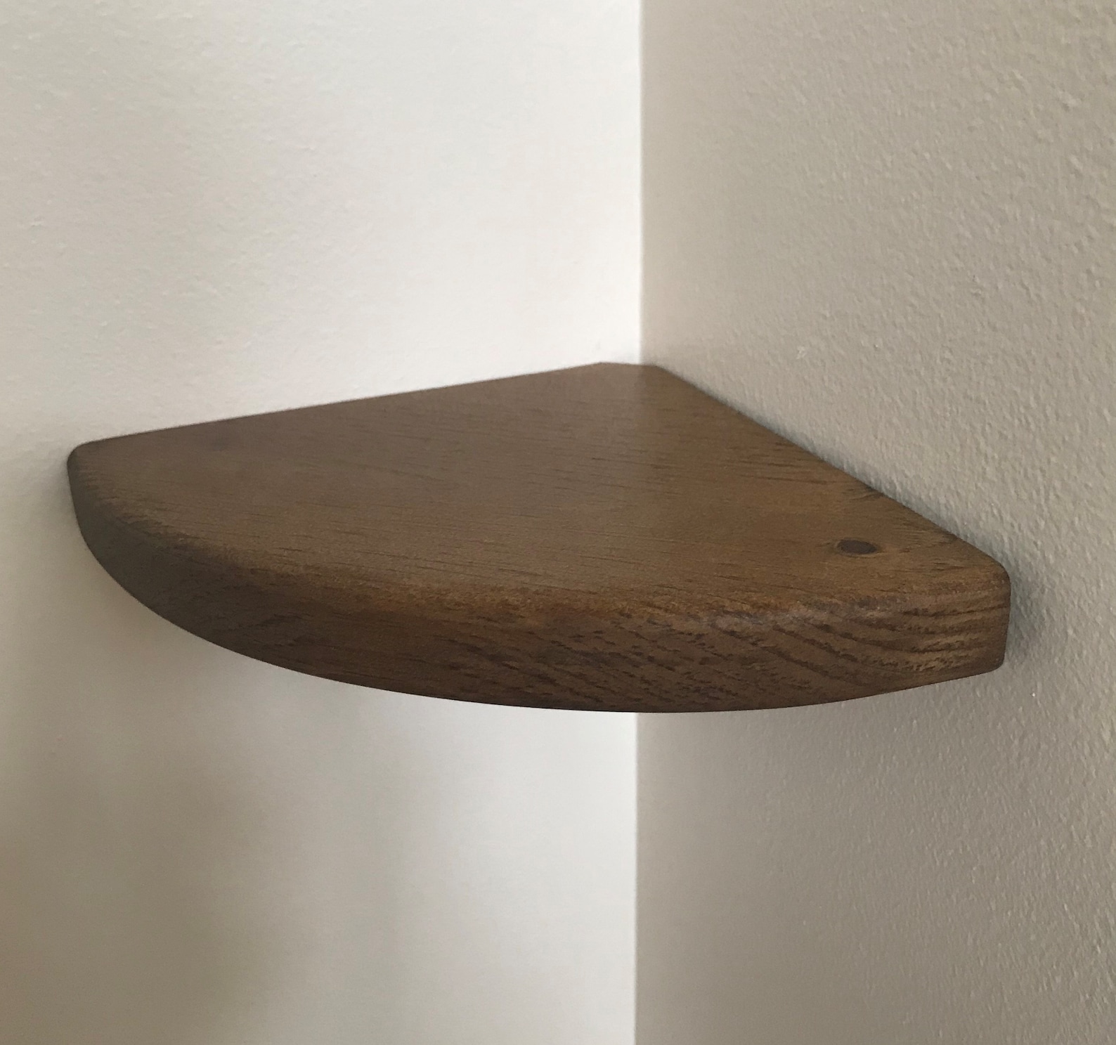 Triangle Corner Shelf With Rounded Edge Speaker Round Wooden Etsy