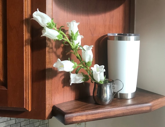 木製コーナーシェルフ 3段 五角形 五角形のコーナーシェルフ：キッチン