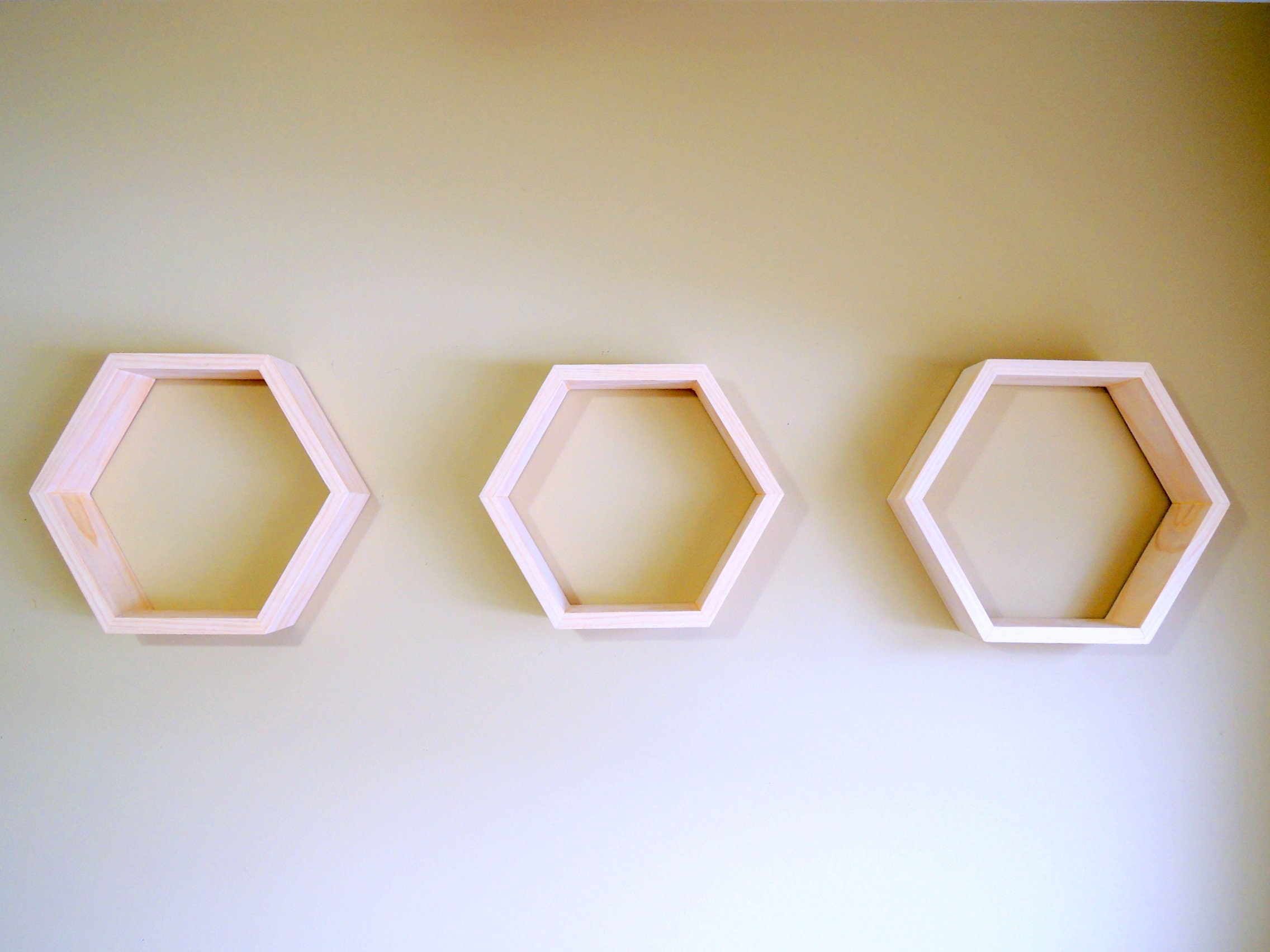Hexagon Shelves on Wall Beehive Bee Shelf Decor Wood Etsy
