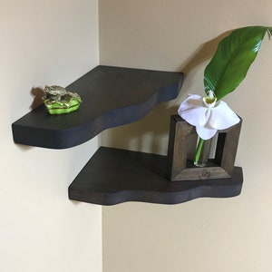 Corner Cloud Shelf, Blob Shapes Curves Bedside, Rustic Floating Shelves, Wooden Craft, Smart  Indoor Gardens, Nightstand  Small  Table, Gift