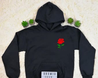 rose hoodie, rose pocket hoodie, rose sweatshirt, tumblr sweatshirt, aesthetic, tumblr hoodie, hipster, instagram, grunge, harajuku, kawaii