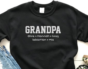 custom grandpa sweatshirt, personalized grandpa, papa sweatshirt, dad sweatshirt, new grandpa gift, grandpa fathers day, gift for grandpa