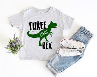 three rex birthday shirt - custom dinosaur birthday shirt - 3rd birthday shirt - third birthday shirt - 3rd birthday outfit - dinosaur party
