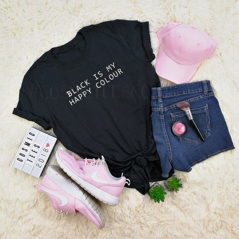Black is My Happy Color Shirt Black is My My Happy Colour | Etsy