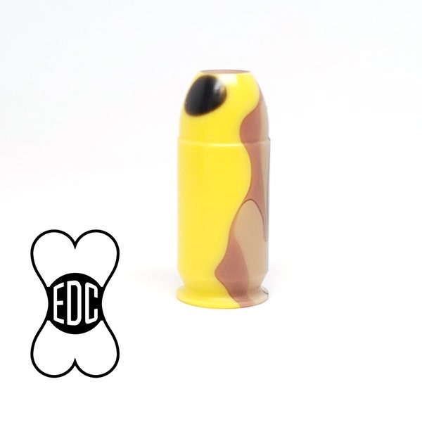 45 Caliber   Bullet Bead  Acrylic - Yellow camouflage -  For EDC, jewelry, 550 paracord bracelets, lanyard, Keychains, & zipper pulls.