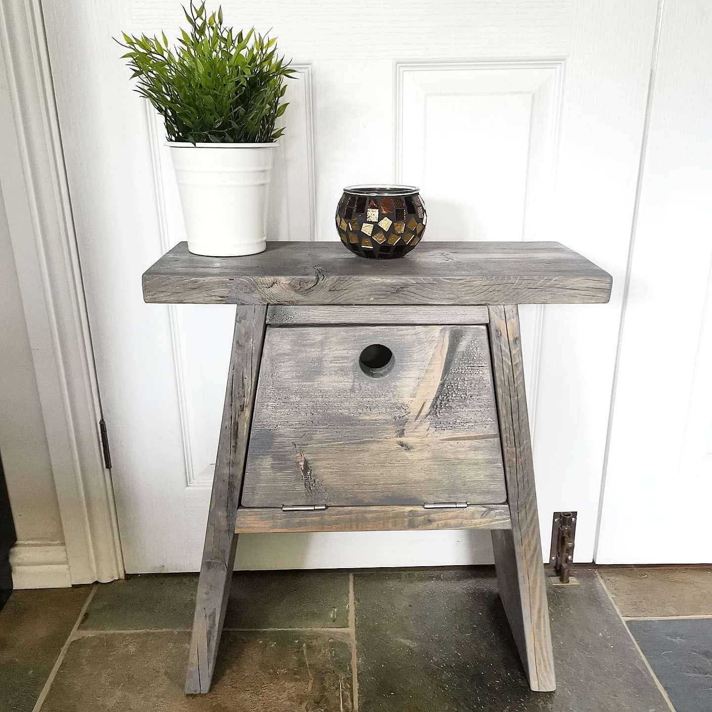 Handmade Modern Rustic Side Table. Reclaimed wood 5 colours Etsy