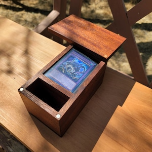 Hardwood TCG Card Deck Box with Dice Compartment
