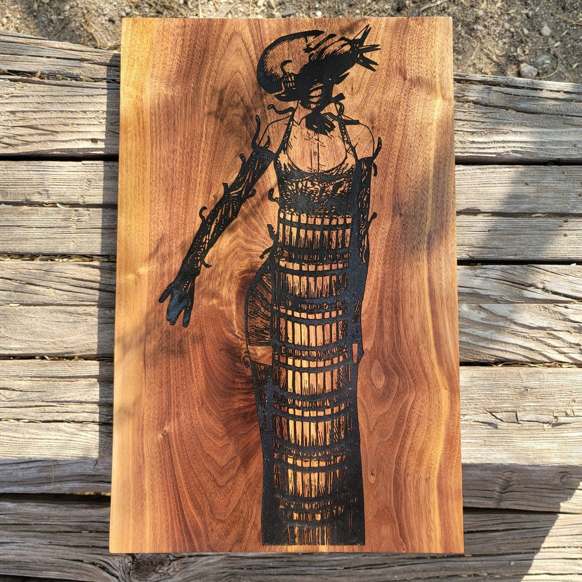 Reze Walnut Laser Engraving Chainsaw Man Etsy