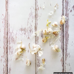Rustic Shabby White Wooden Planks Background - 90 x 50 cm Vinyl Photo Backdrop Background - Product Food Photography Flatlay