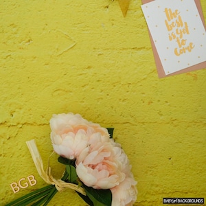 Bright Canary Yellow Textured Concrete Wall Background - 90 x 50 cm Vinyl Photo Backdrop Background - Product Food Photography Flatlay