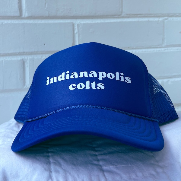 Indianapolis Colts Football Vintage Style Trucker Hat | Handmade Indy Colts Hat | Indianapolis Snapback  Indy Hat  Vintage Trucker Hat Colts