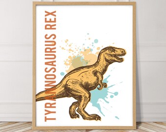 Dinosauro wall art, Tyrannosaurus rex poster di dinosauro stampabile, T-Rex, ragazzi arredamento dinosauro