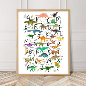 kids room decor, dinosaur, kids wall art, printable, digital download, nursery decor, nursery, instant download, nursery wall art, alphabet